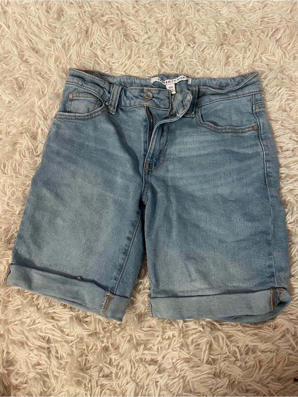 Celebrity Pink Light Blue Denim Shorts